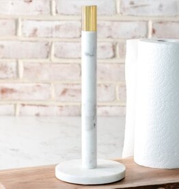 PD Home 14" White Marble Paper Towel Holder