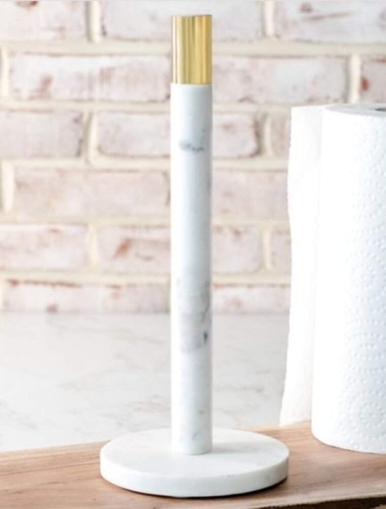 PD Home 14" White Marble Paper Towel Holder