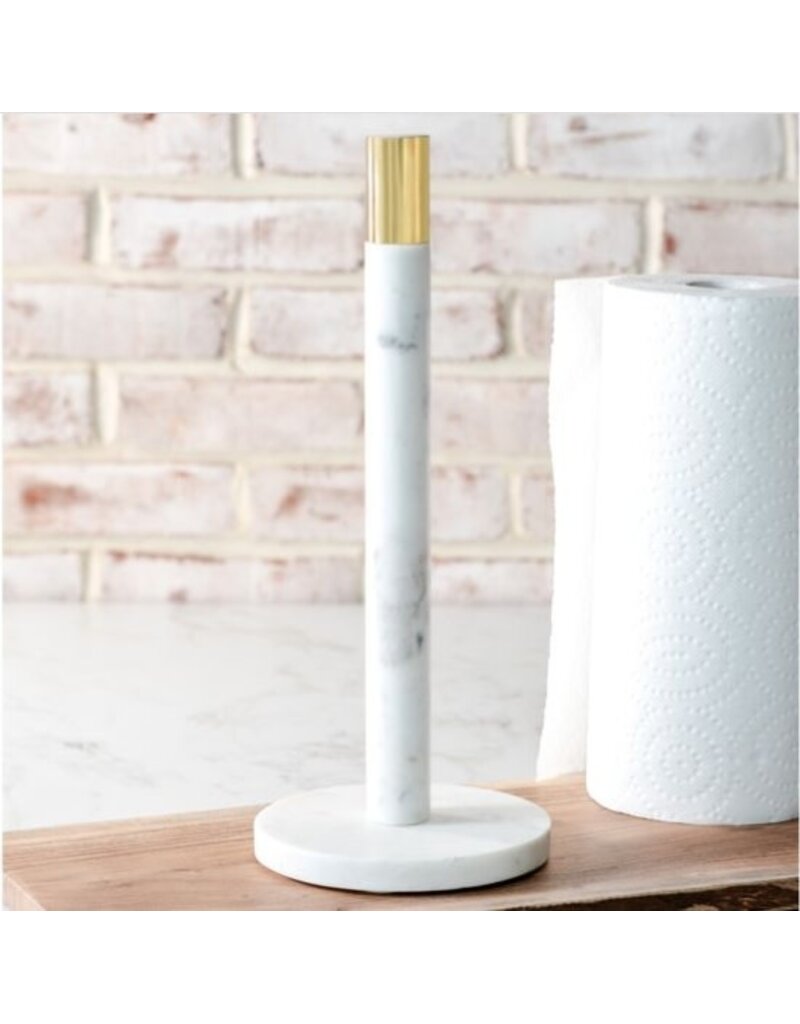 PD Home 14" White Marble Paper Towel Holder