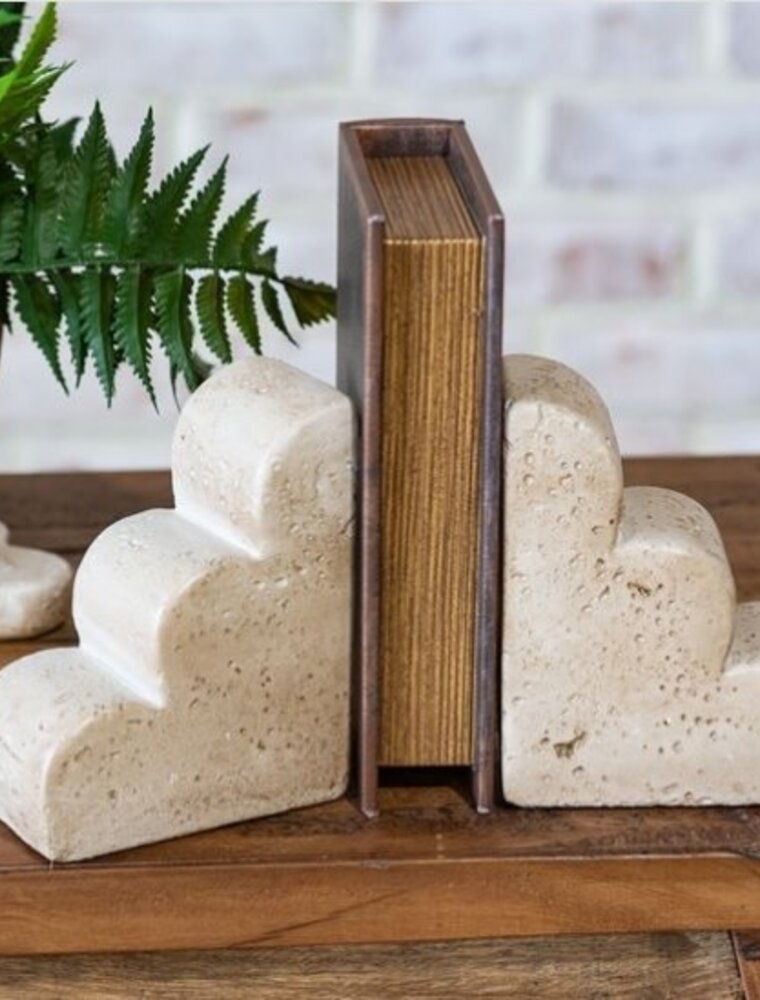 PD Home Bookends Scallop Edge Cement