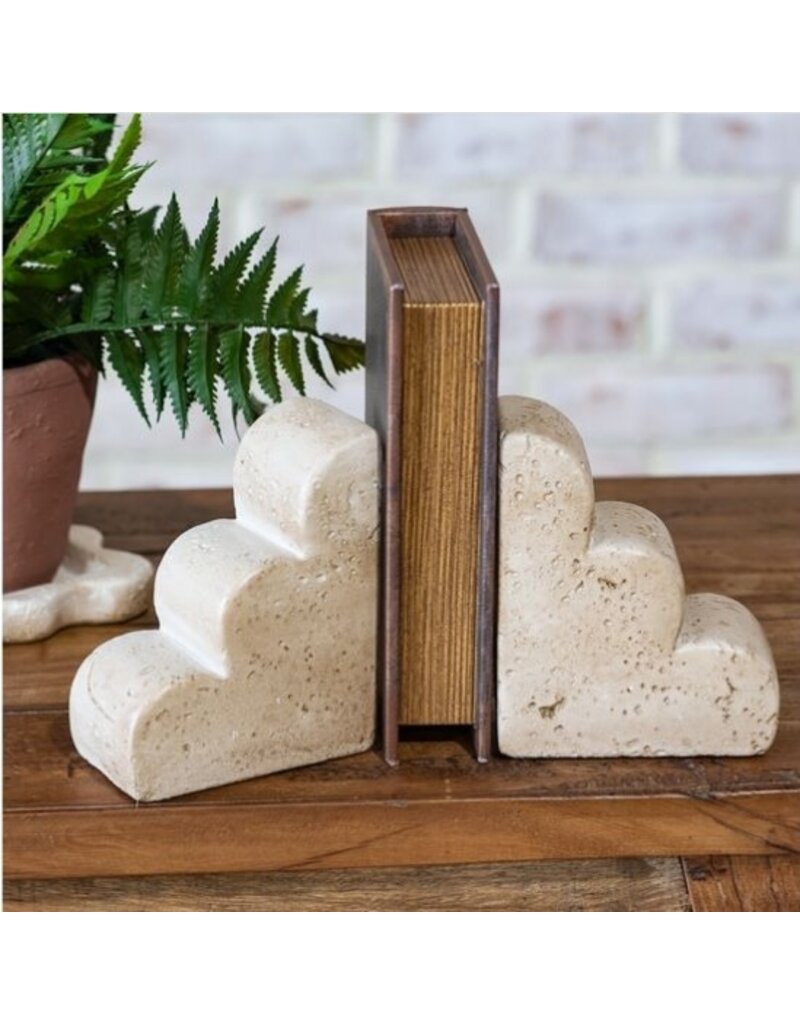 PD Home Bookends Scallop Edge Cement