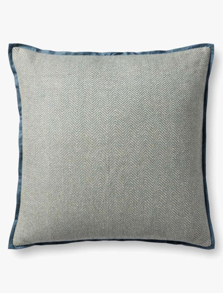 LOLOI 22" X 22" BLUE Herringbone - Jean Stoffer