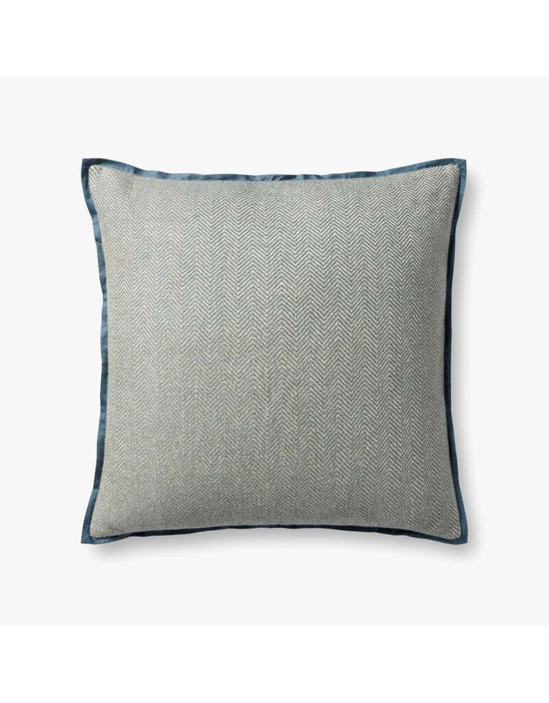 LOLOI 22" X 22" BLUE Herringbone - Jean Stoffer