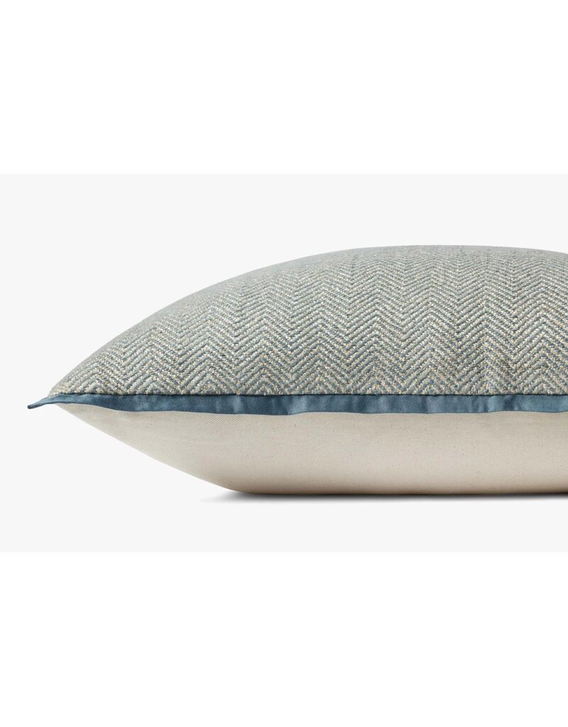 LOLOI 22" X 22" BLUE Herringbone - Jean Stoffer