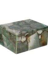 Agate Large Rectangular Agate Box, Green