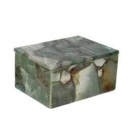 Agate Large Rectangular Agate Box, Green