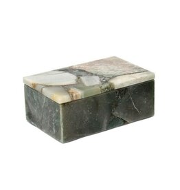 Agate Small Rectangular Agate Box, Green