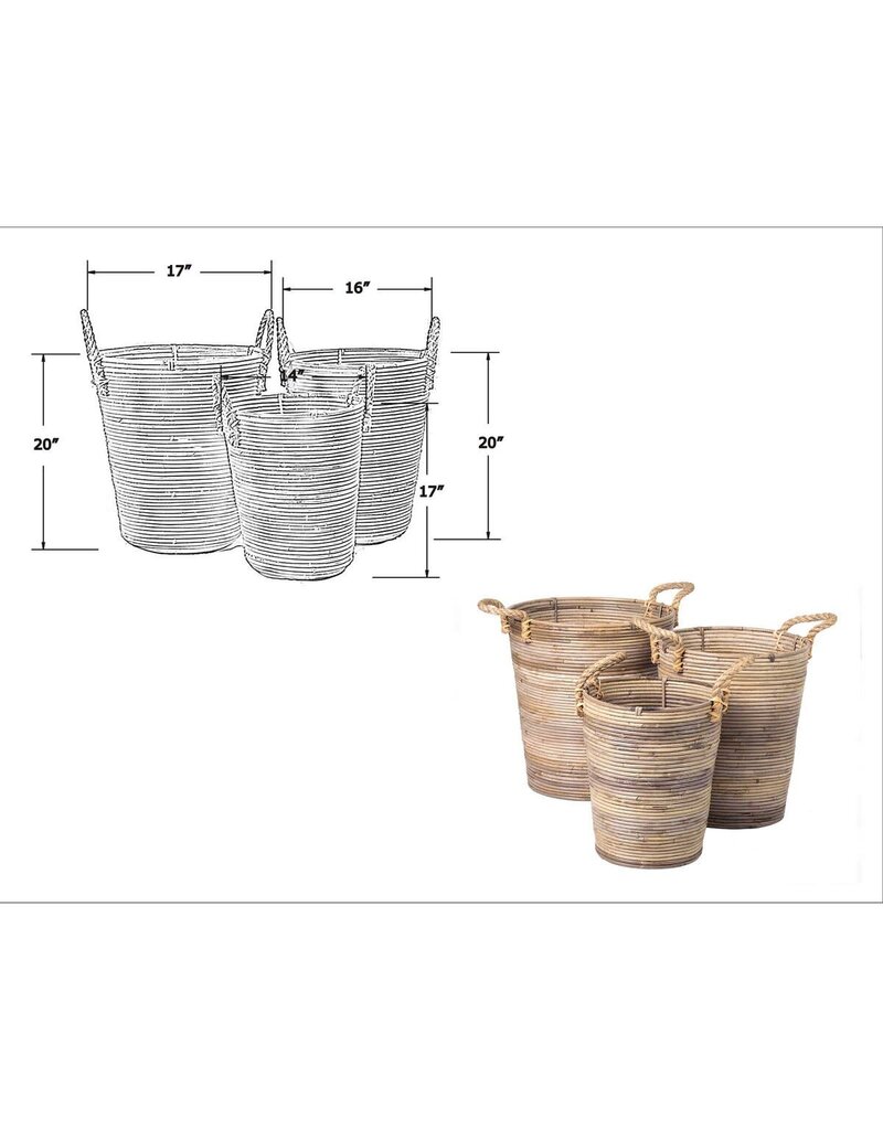 Kubu Large Kubu & Jute Round Basket, EACH