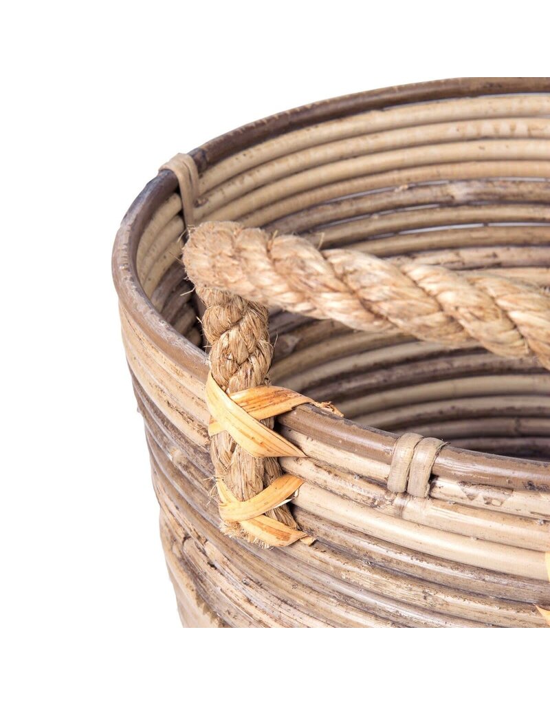 Kubu Large Kubu & Jute Round Basket, EACH