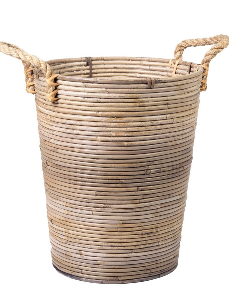 Kubu Med Kubu & Jute Round Basket, EACH