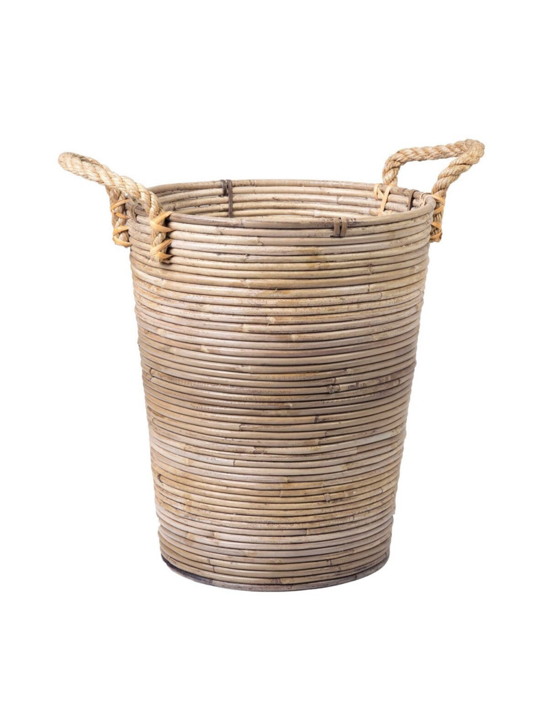 Kubu Med Kubu & Jute Round Basket, EACH