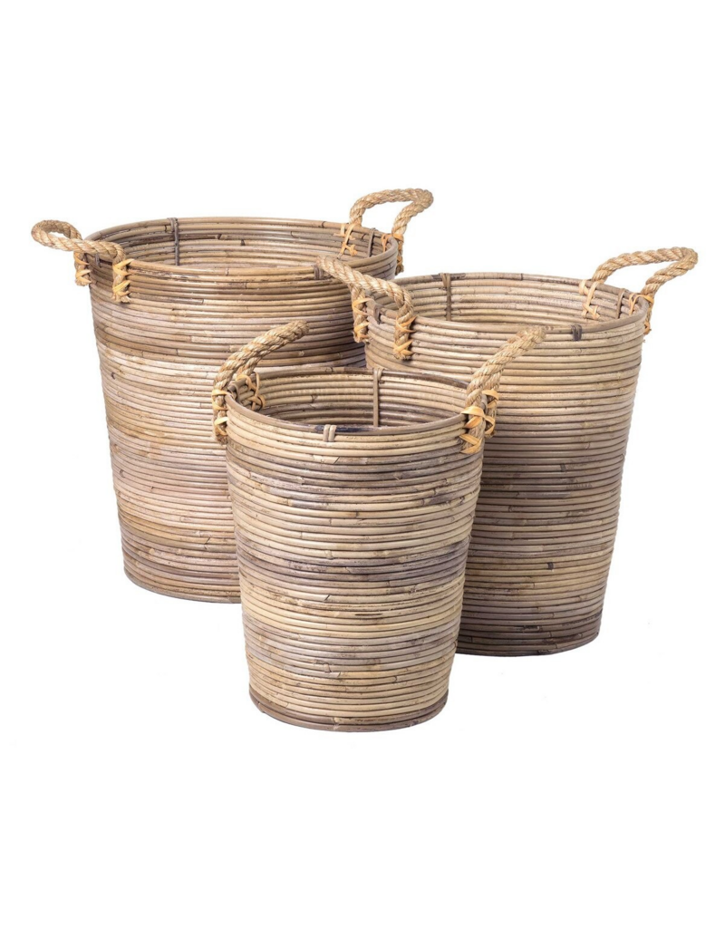 Kubu Med Kubu & Jute Round Basket, EACH