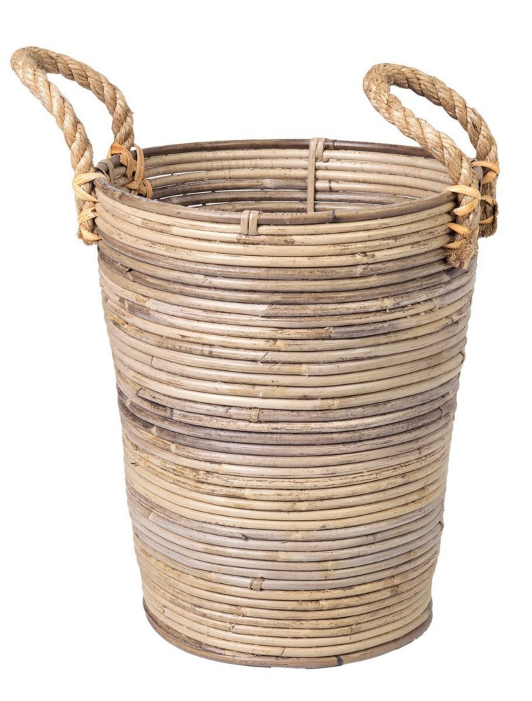 Kubu Small Kubu & Jute Round Basket, EACH
