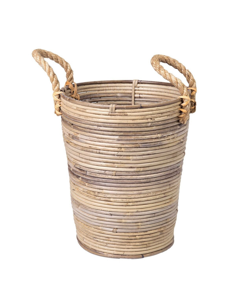Kubu Small Kubu & Jute Round Basket, EACH