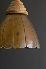 Antique Brass Pendant Light w/wood details 20"dia