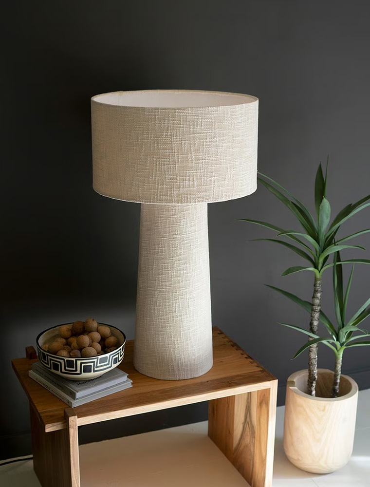 Boucle Fabric Table Lamp w/Shade