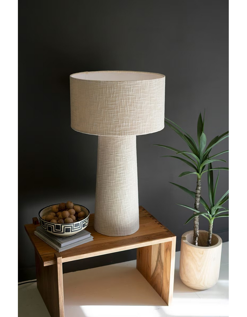 Boucle Fabric Table Lamp w/Shade