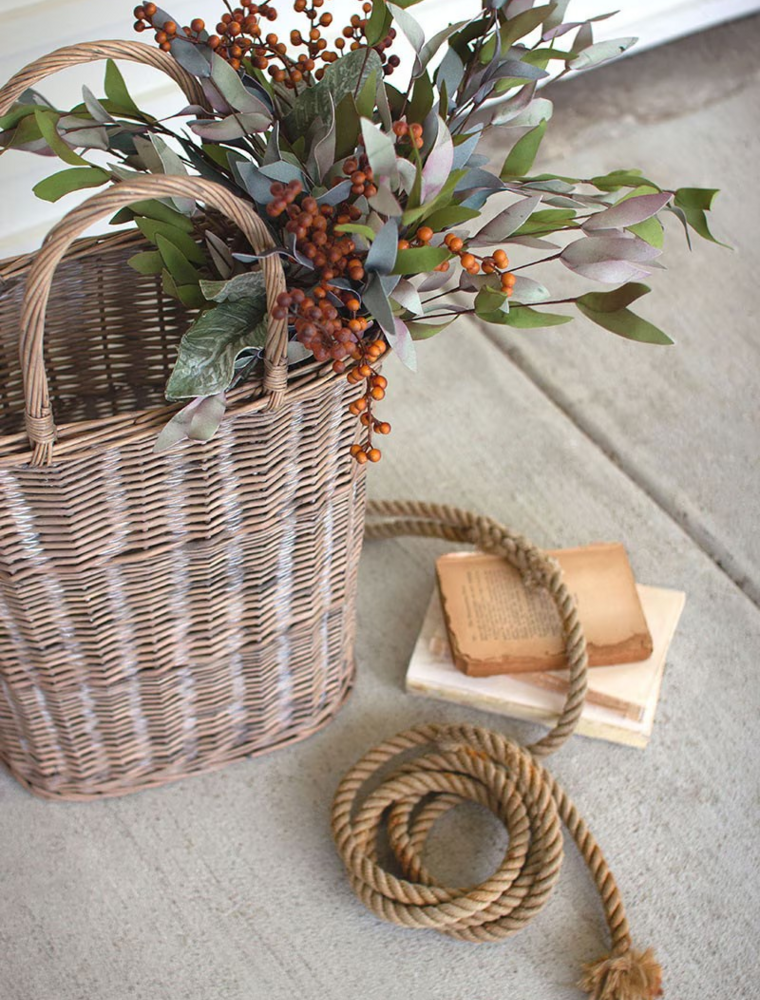 Small Tall Oval Wicker Basket, EACH