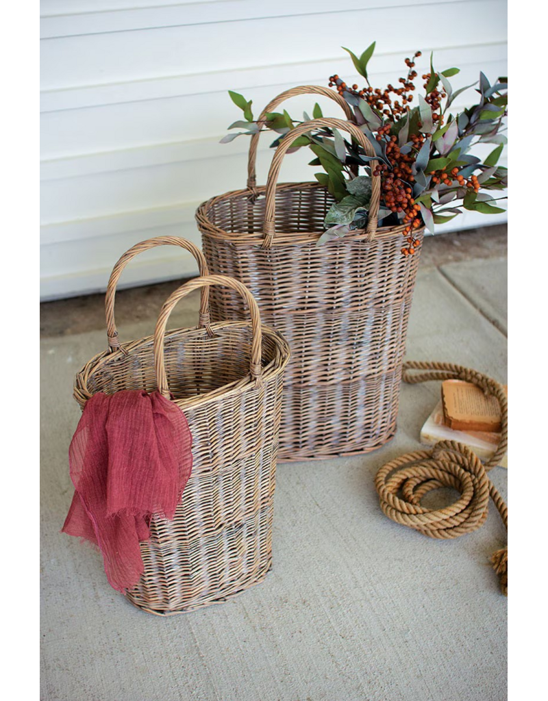 Small Tall Oval Wicker Basket, EACH