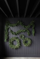 14" White Plum Berry Norfolk Cypress Real Touch Wreath