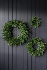 14" Navy Plum Berry Norfolk Cypress Real Touch Wreath