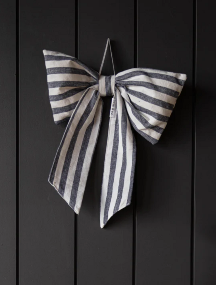 Luxe B Co Large Blue Striped Bow