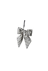 Luxe B Co Small Charcoal & Gold Striped Bow