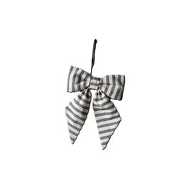 Luxe B Co Small Charcoal & Gold Striped Bow