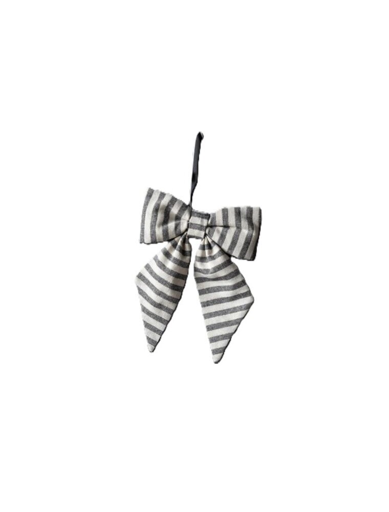 Luxe B Co Small Charcoal & Gold Striped Bow