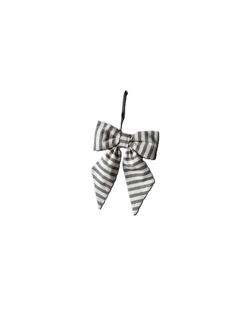 Luxe B Co Small Charcoal & Gold Striped Bow