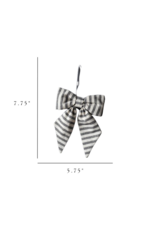 Luxe B Co Small Charcoal & Gold Striped Bow