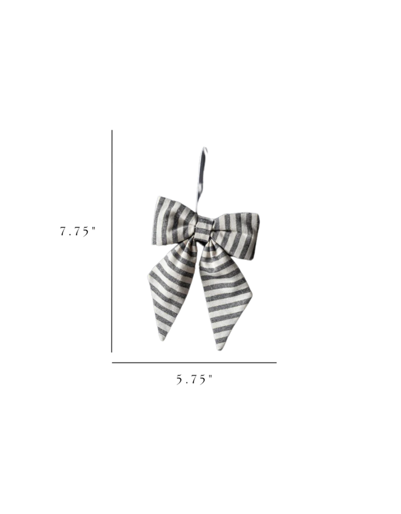 Luxe B Co Small Charcoal & Gold Striped Bow