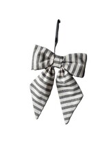 Luxe B Co Large Charcoal & Gold Striped Bow