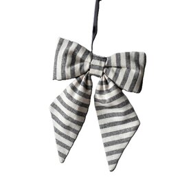 Luxe B Co Large Charcoal & Gold Striped Bow
