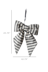 Luxe B Co Large Charcoal & Gold Striped Bow