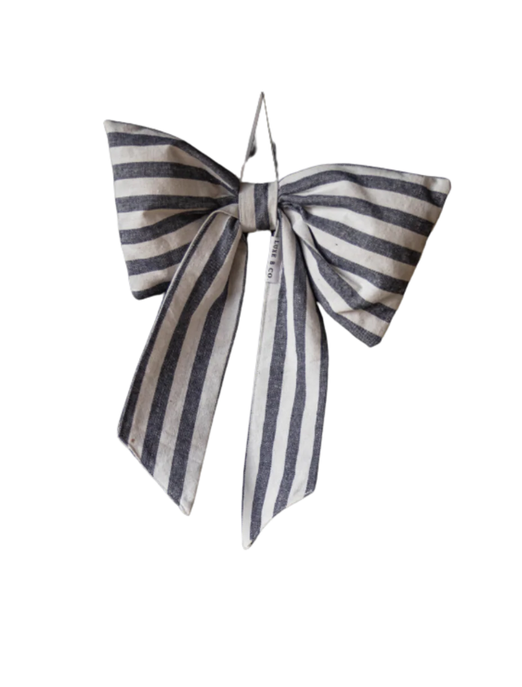 Luxe B Co Medium Blue Striped Bow