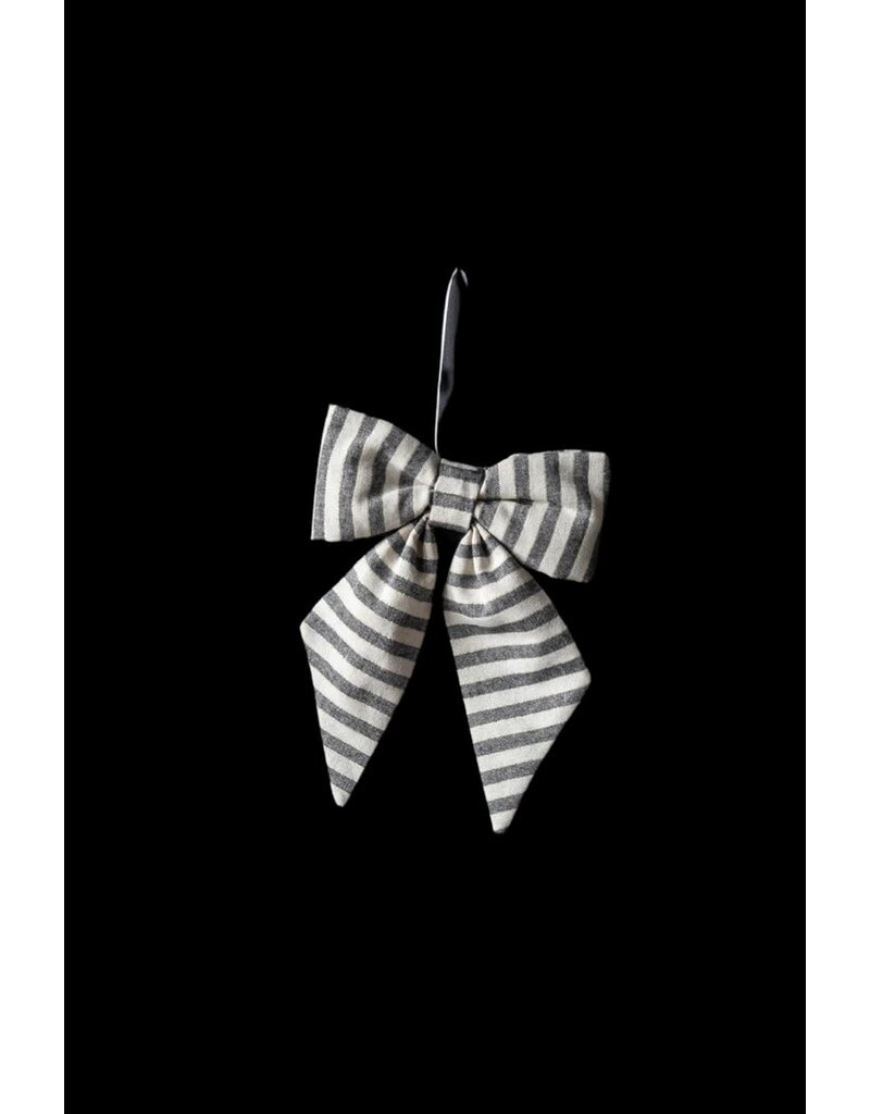 Luxe B Co Medium Charcoal & Gold Striped Bow