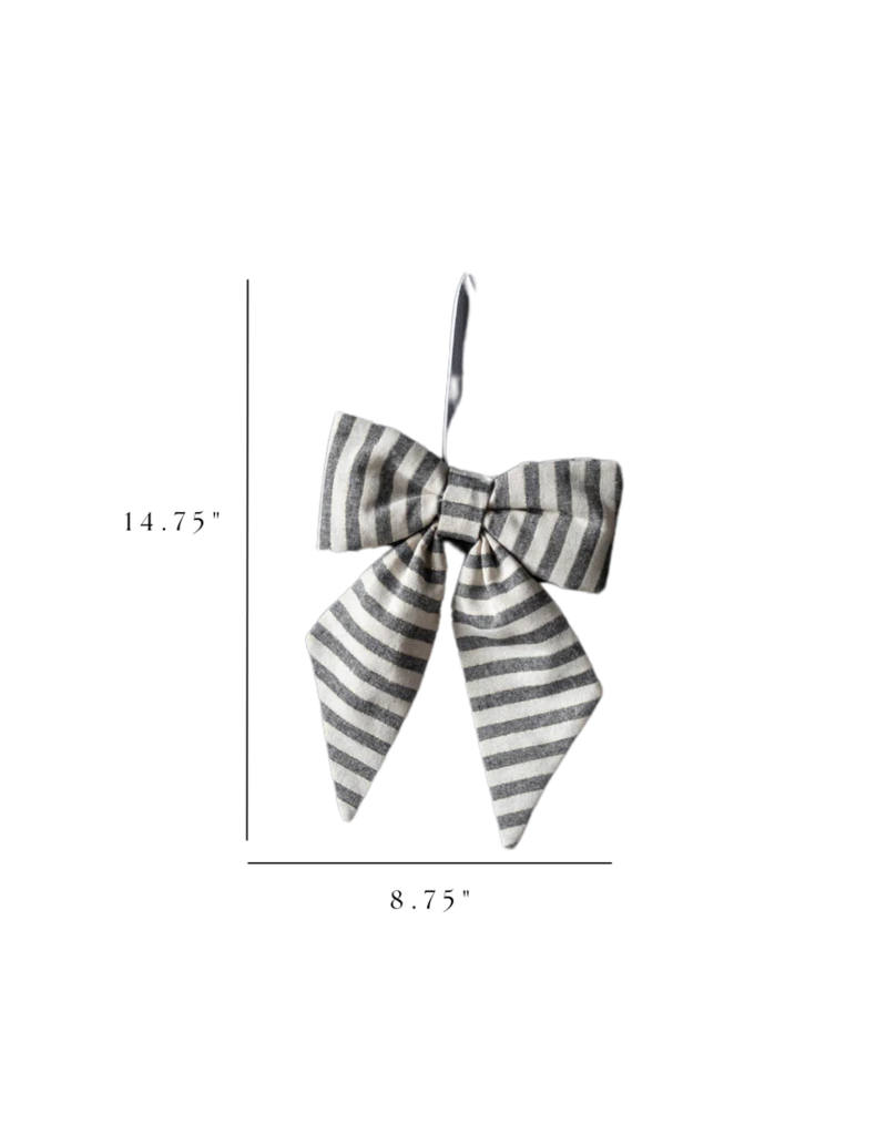 Luxe B Co Medium Charcoal & Gold Striped Bow
