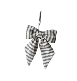 Luxe B Co Medium Charcoal & Gold Striped Bow