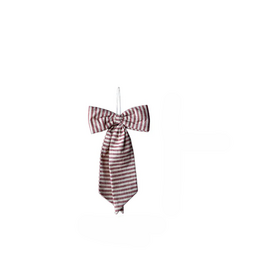 Luxe B Co Medium Striped Cranberry Red Bow