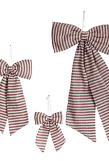 Luxe B Co Medium Striped Cranberry Red Bow