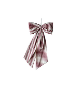 Luxe B Co Large Striped Cranberry Red Bow
