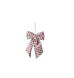 Luxe B Co Small Striped Cranberry Red Bow