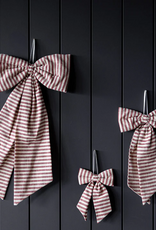 Luxe B Co Small Striped Cranberry Red Bow