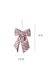 Luxe B Co Small Striped Cranberry Red Bow