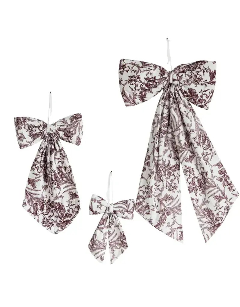 Luxe B Co Medium Burgundy Toile Bow