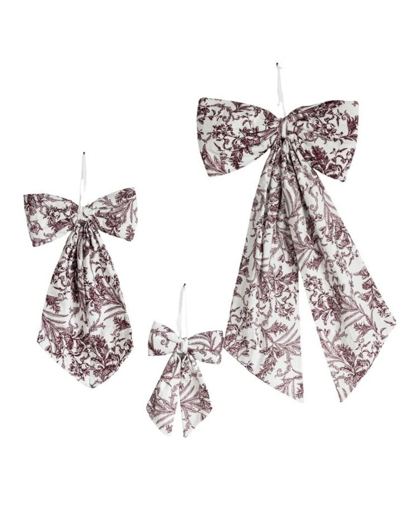 Luxe B Co Large Burgundy Toile Bow
