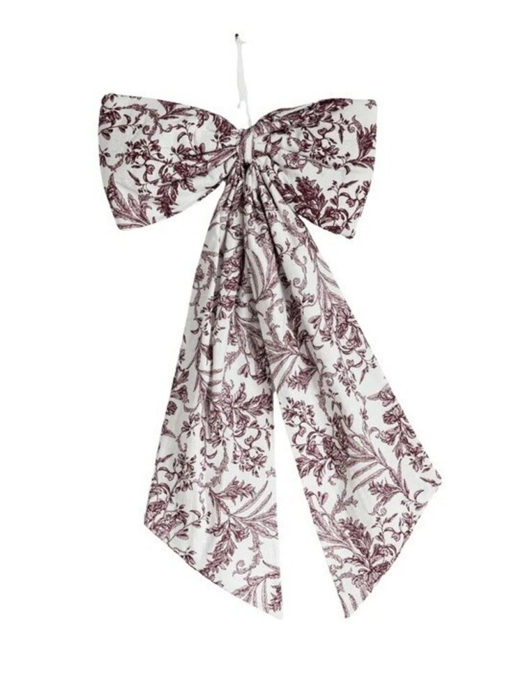 Luxe B Co Large Burgundy Toile Bow