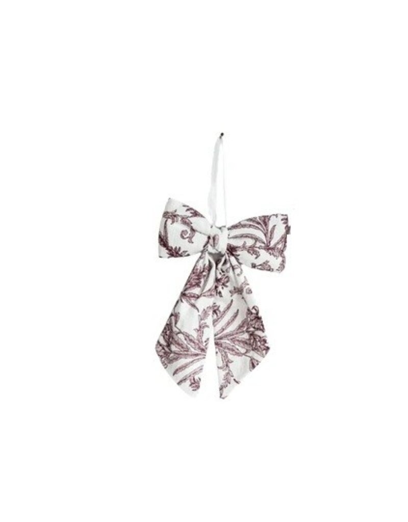 Luxe B Co Small Burgundy Toile Bow