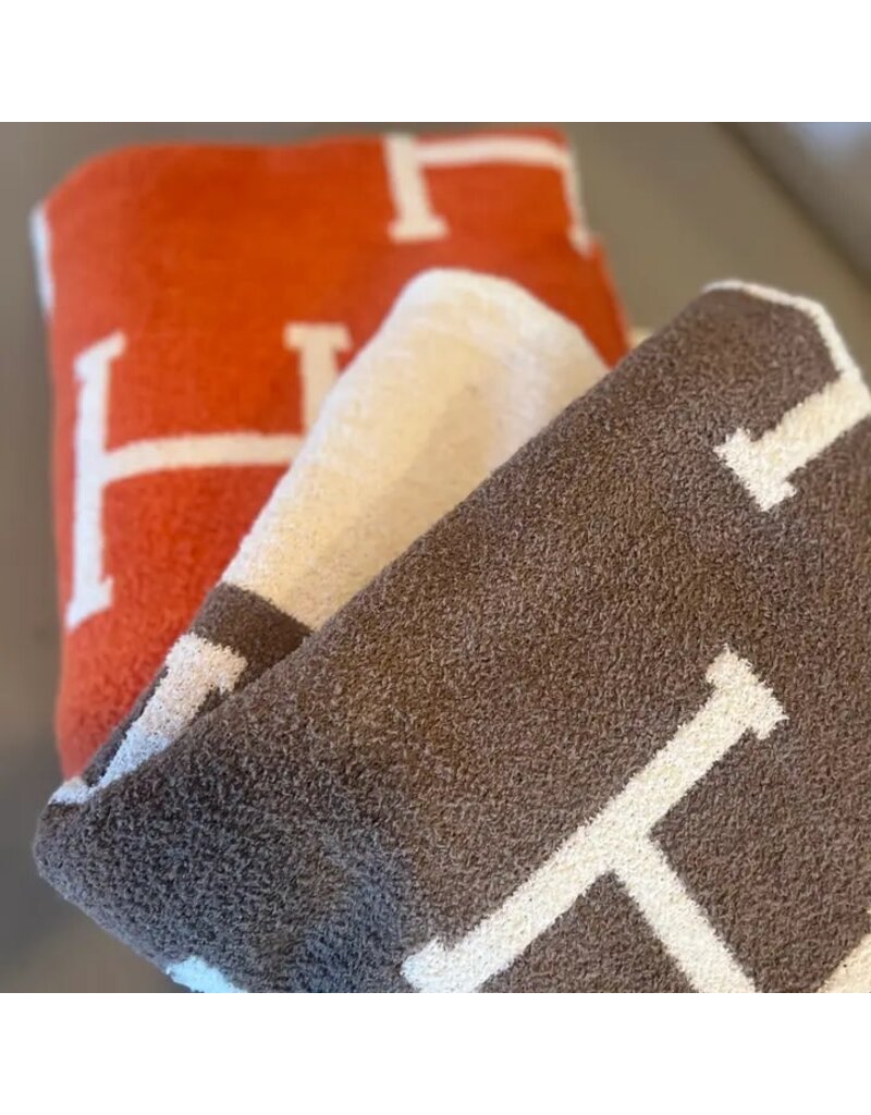 Hermes Taupe Hermes Inspired Blanket